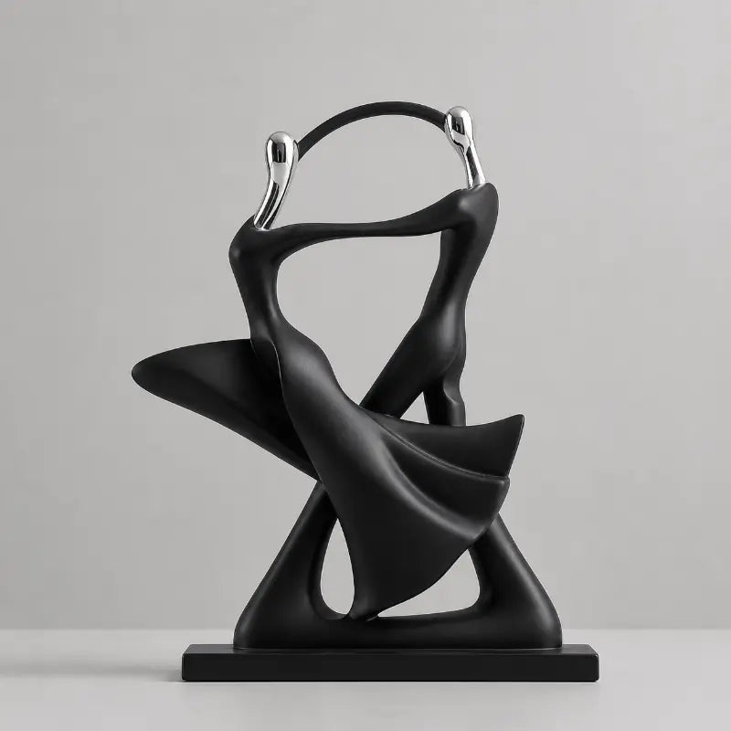 Nordic dancing couple resin sculpture for elegant home décor