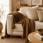Nordic knit throw blanket for living room and bedroom décor