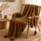 Nordic knit throw blanket for living room and bedroom décor