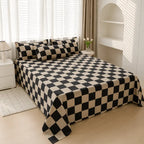 Nordic plaid flat bed sheet for a comfortable and elegant bedroom