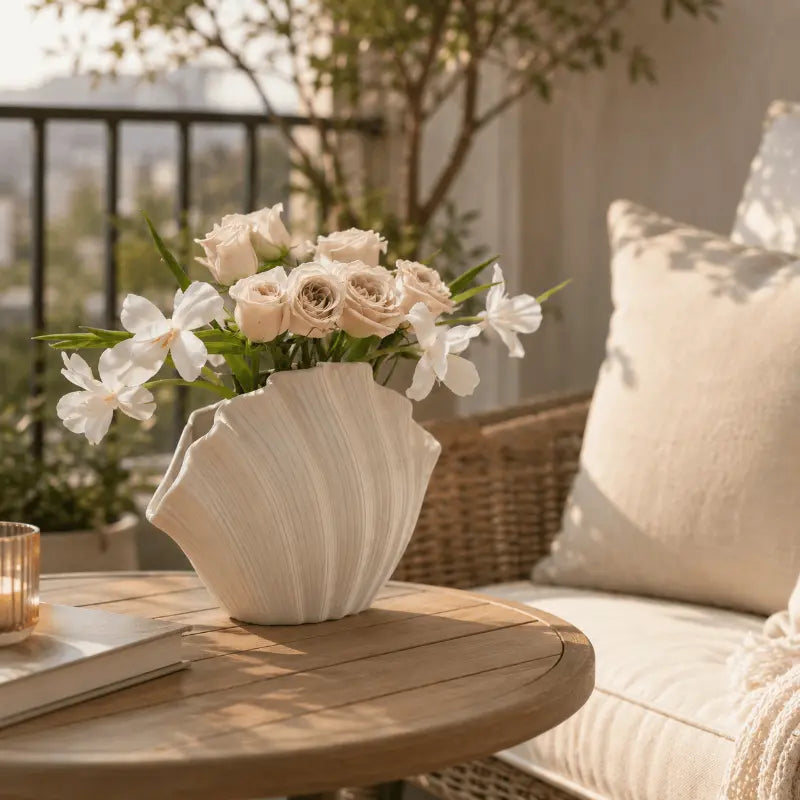 Organic shell decorative vase for modern home décor