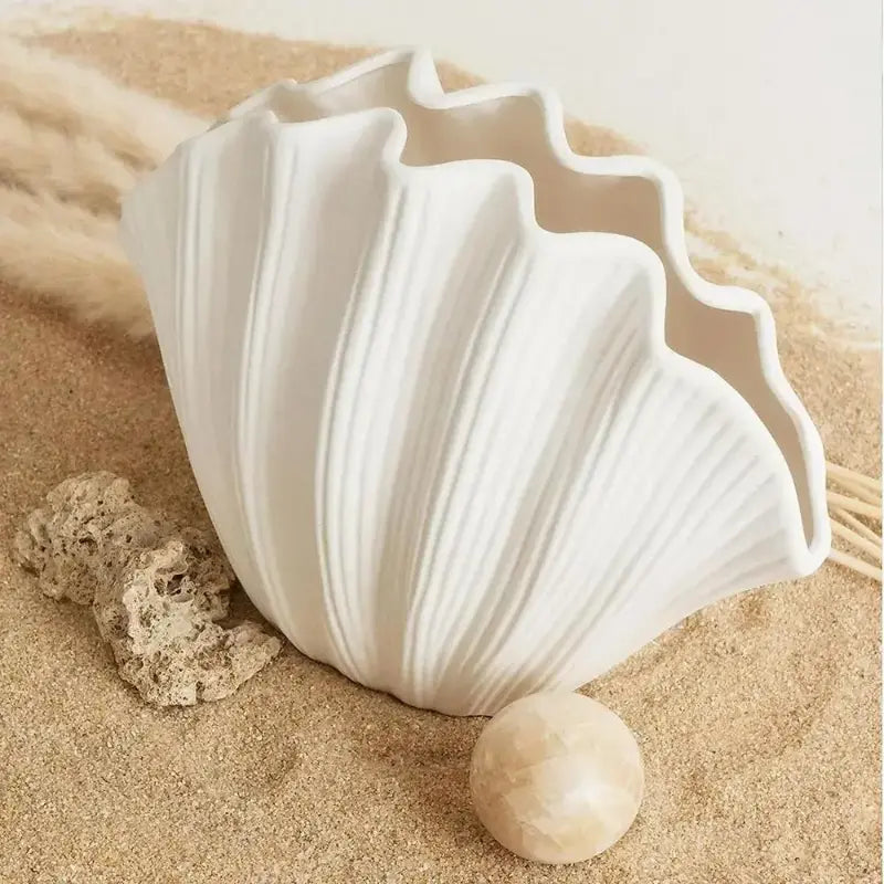 Organic shell decorative vase for modern home décor