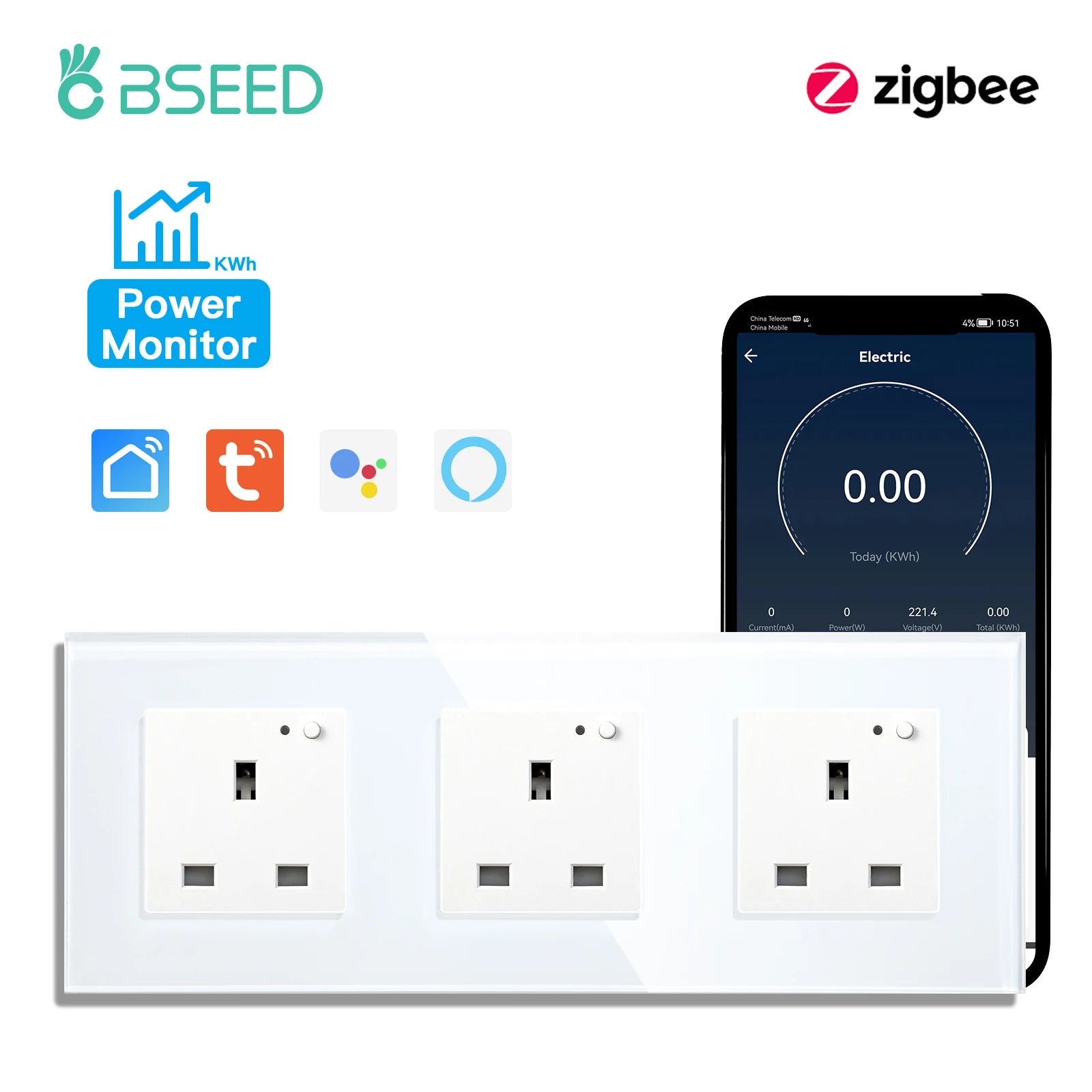 Smart Zigbee Wall Socket – 13A