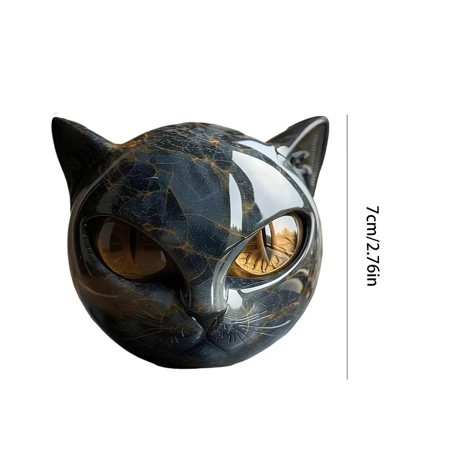 Black Cat Marble Decor – Minimalist Resin Sculpture
