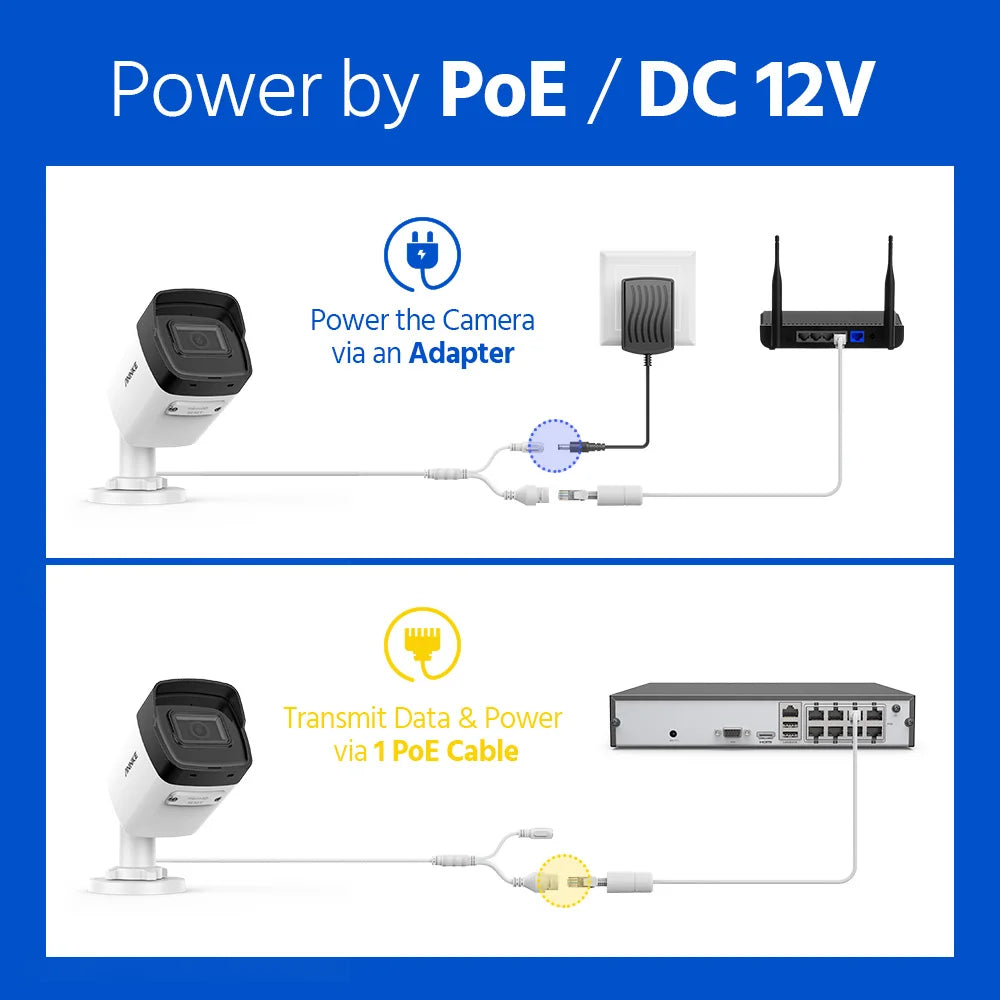 ANNKE C500 Ultra FHD 5MP POE IP Camera IP67 Outdoor Indoor Waterproof Security Bullet Night Vision Email Alert  Auido in Camera