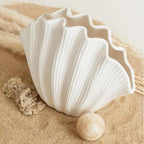 Organic Shell Decorative Vase – Sculptural Resin Accent