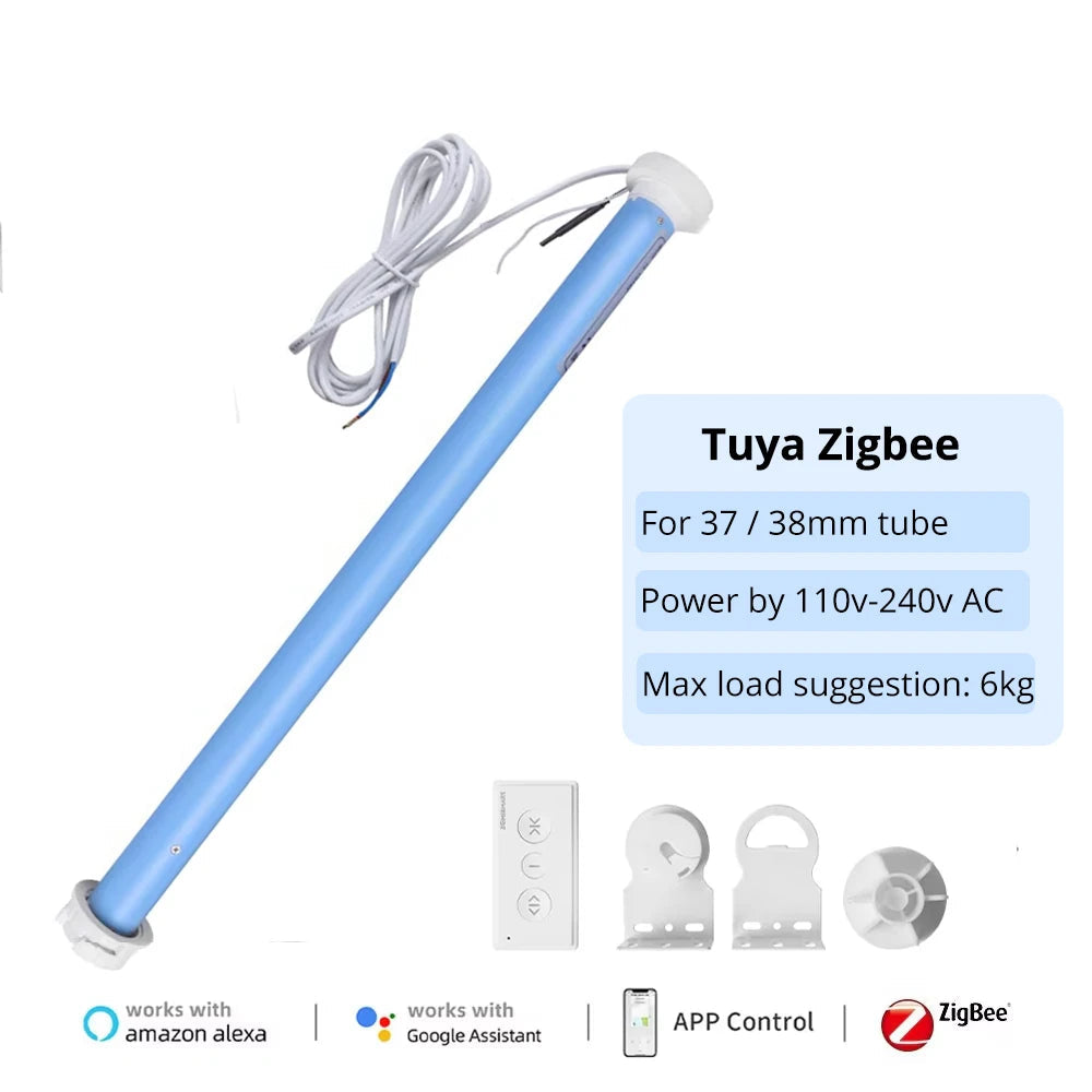 Zemismart Zigbee Smart Roller Shade Motor For 37mm Tube Works with Tuya Alexa Google Home Voice Electric Engine Blinds Shutter