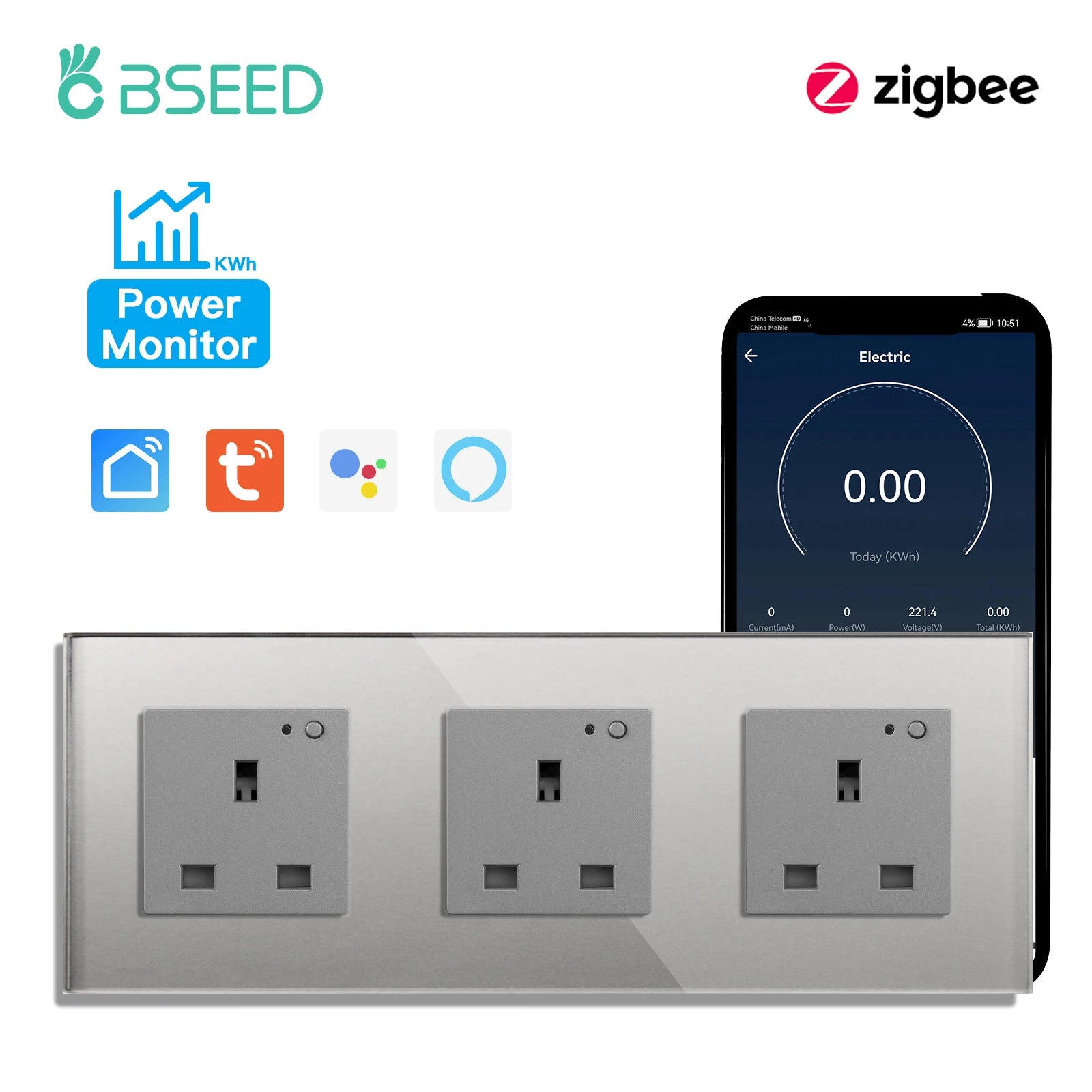 Smart Zigbee Wall Socket – 13A
