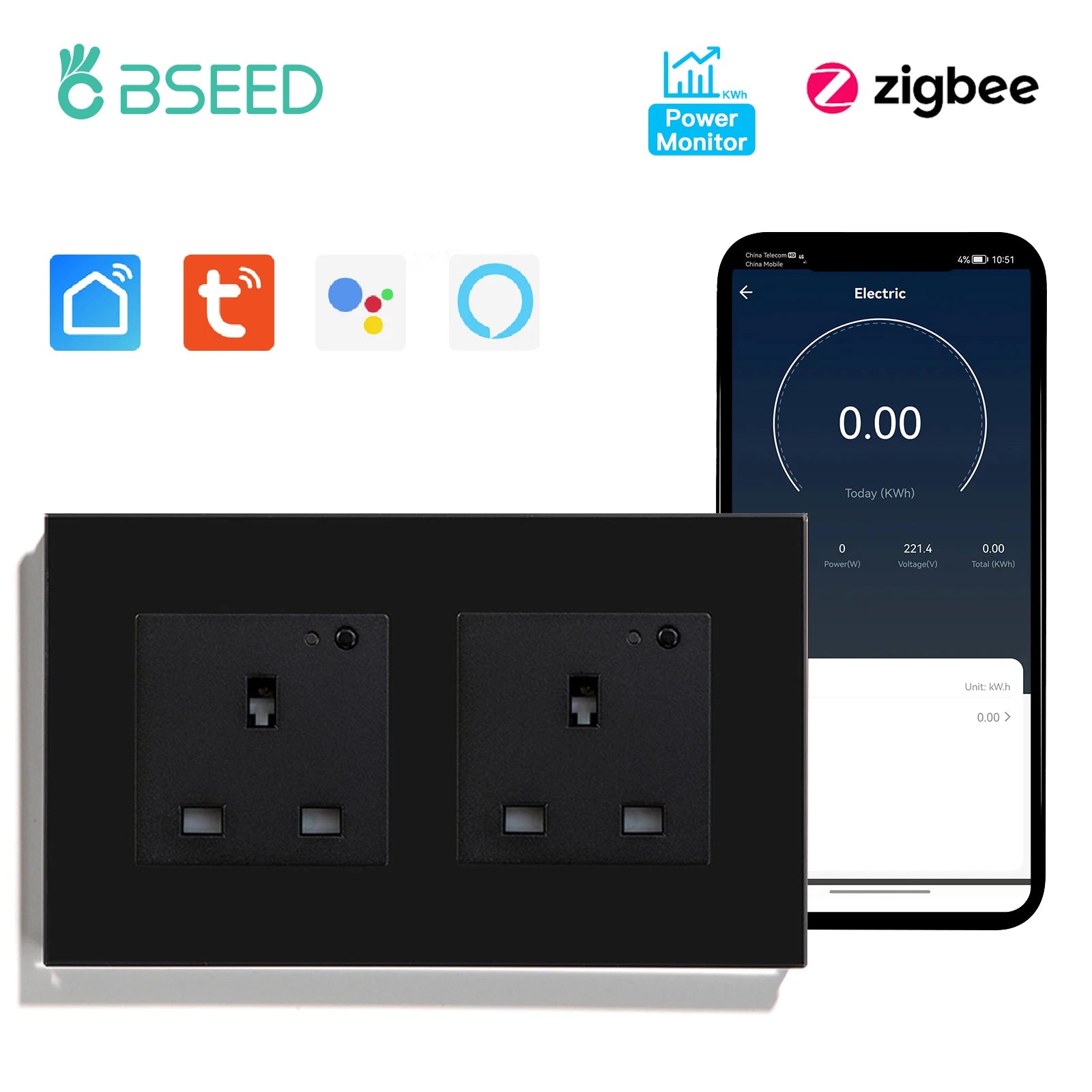 Smart Zigbee Wall Socket – 13A