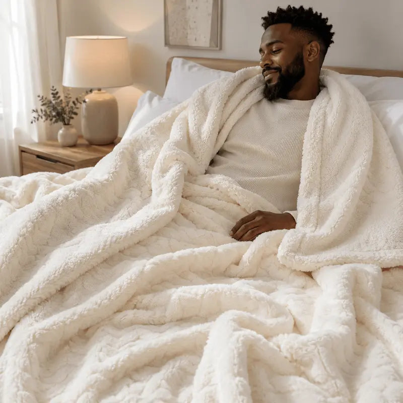 Soft lamb velvet throw blanket for living room and bedroom décor