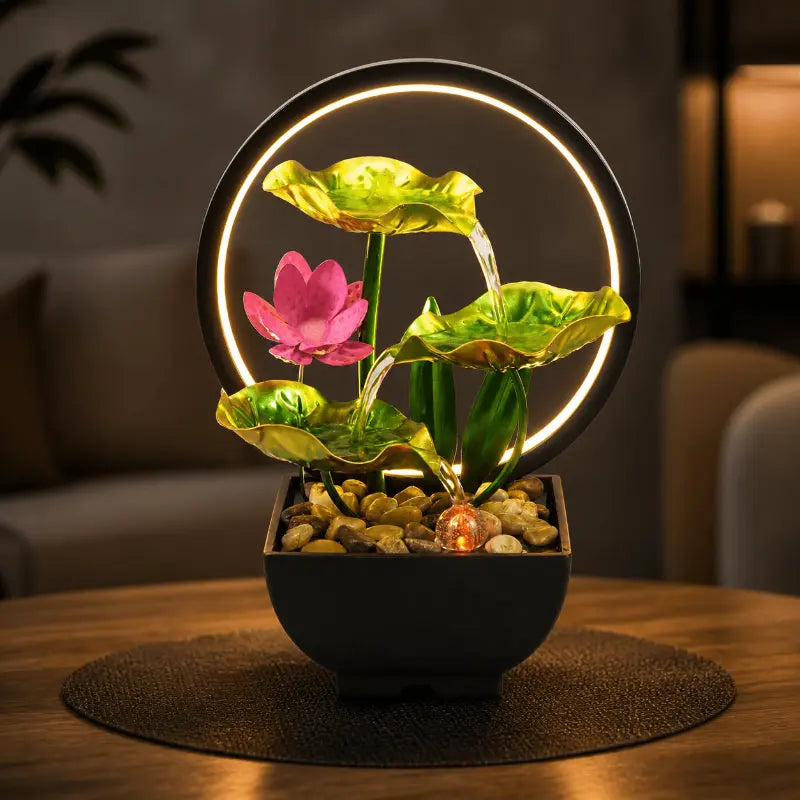 Decorative tabletop water fountain for home and desk décor
