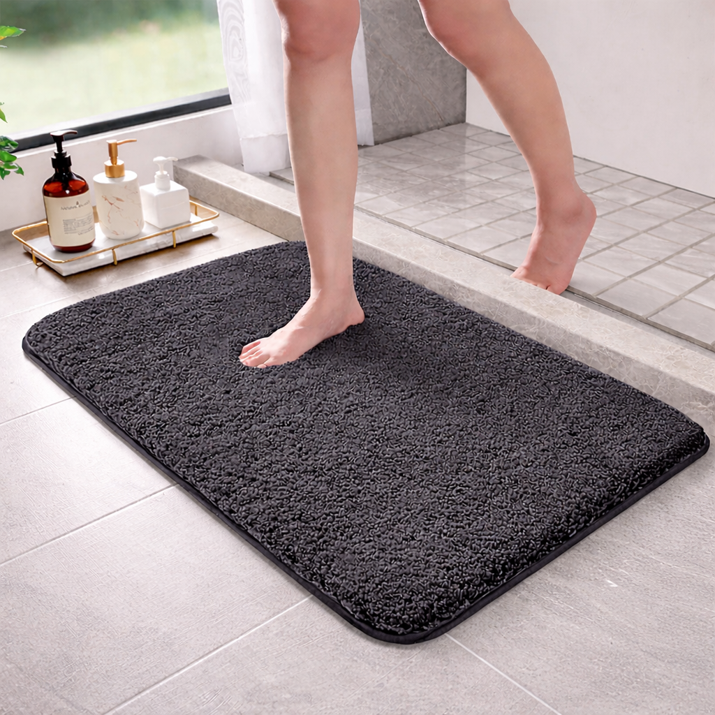 Soft Absorbent Bathroom Mat – Non-Slip Plush Shower Rug for Bathroom & Home