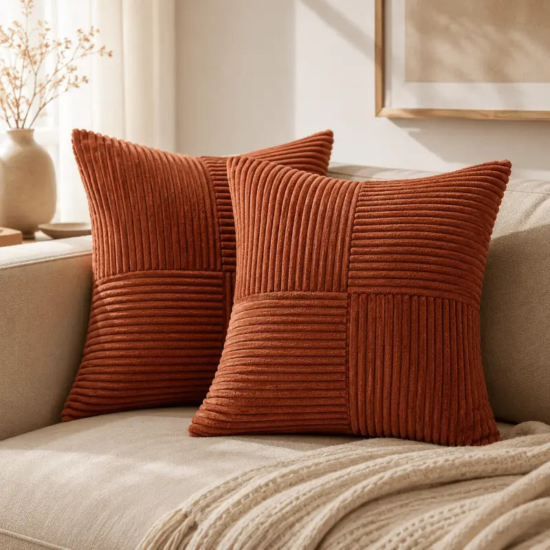 Textured corduroy cushion cover for living room and bedroom décor