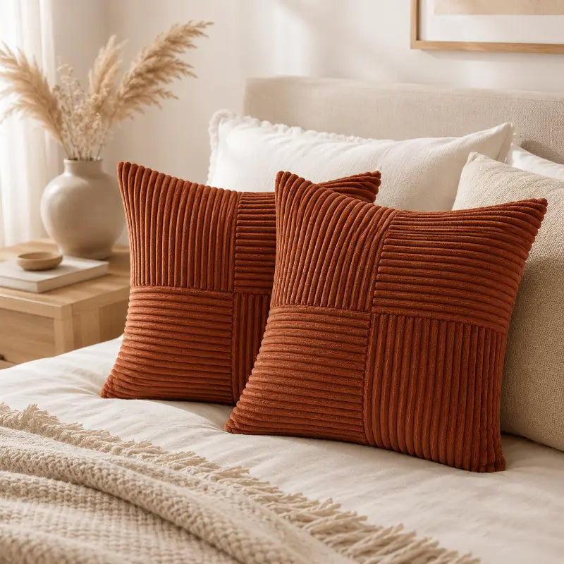 Textured corduroy cushion cover for living room and bedroom décor
