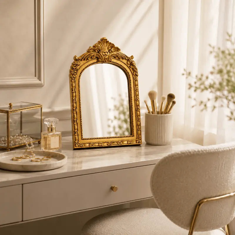 Vintage arched decorative mirror for elegant bedroom and desktop décor