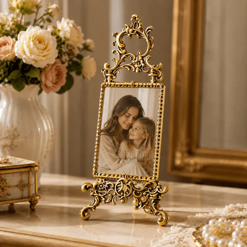 Vintage decorative metal photo frame stand for elegant home décor