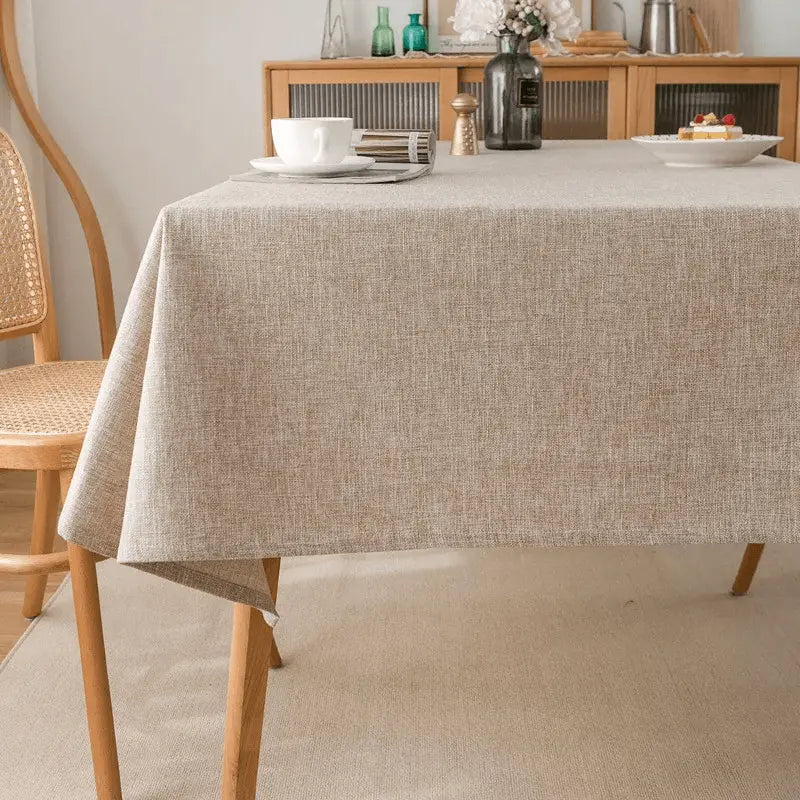 Waterproof rectangular tablecloth for dining table and outdoor use
