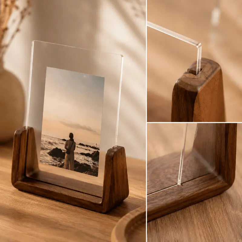 Wood acrylic photo frame for modern home and desk décor