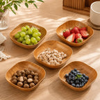 Wood grain serving bowl set for dining table and home décor