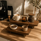 Wooden display riser set for decorative table and shelf styling