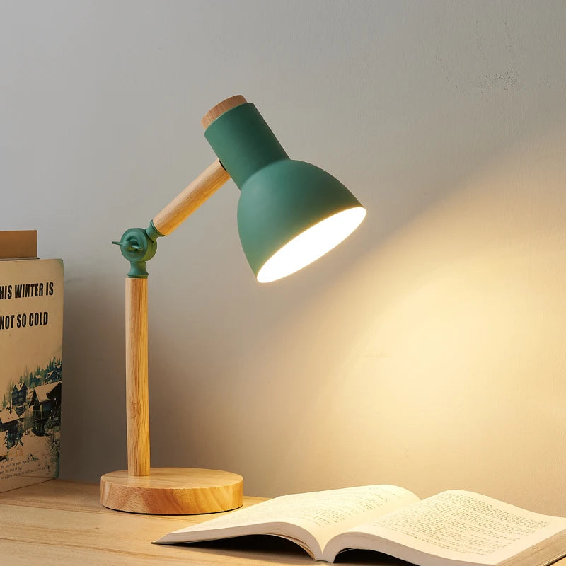 Decorative wooden table lamp for bedside and living room lighting