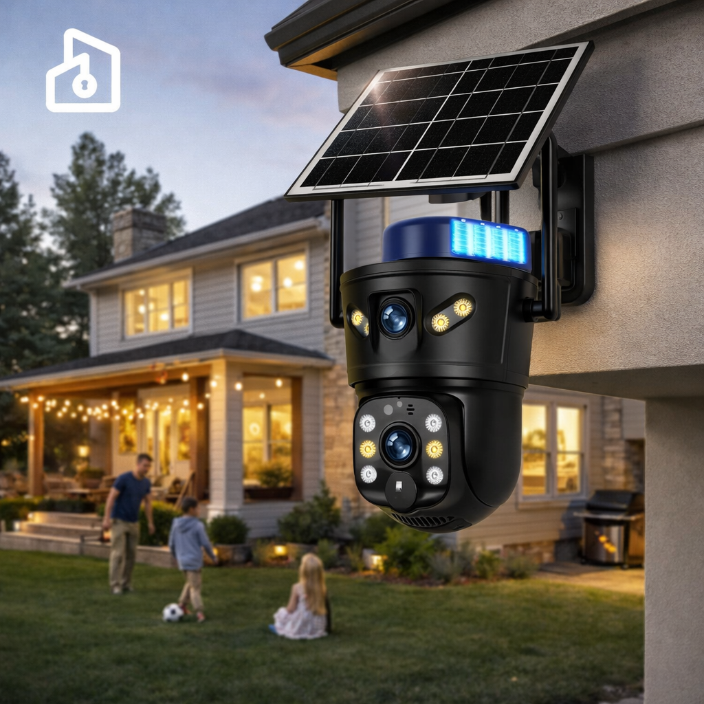 4K Solar Dual-Lens Wi-Fi Camera for Outdoor Monitoring